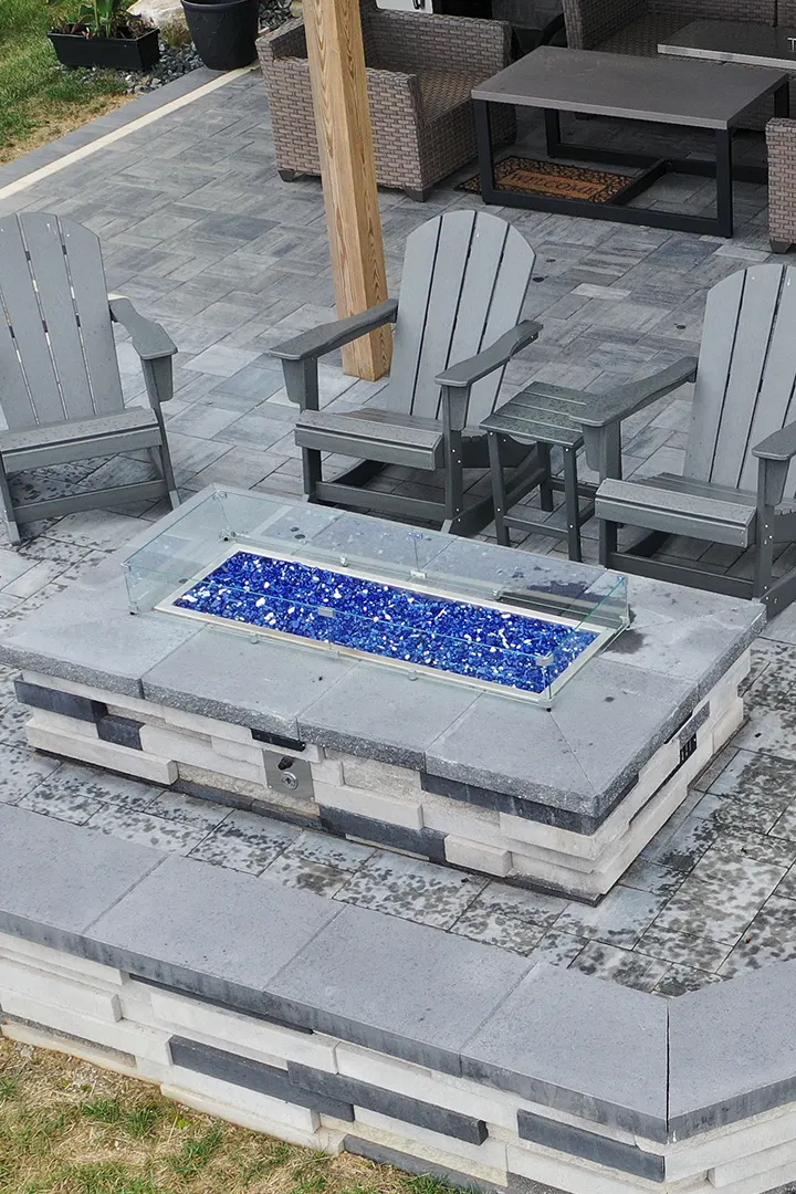 Outdoor gas fireplace installation in Belle Vernon PA