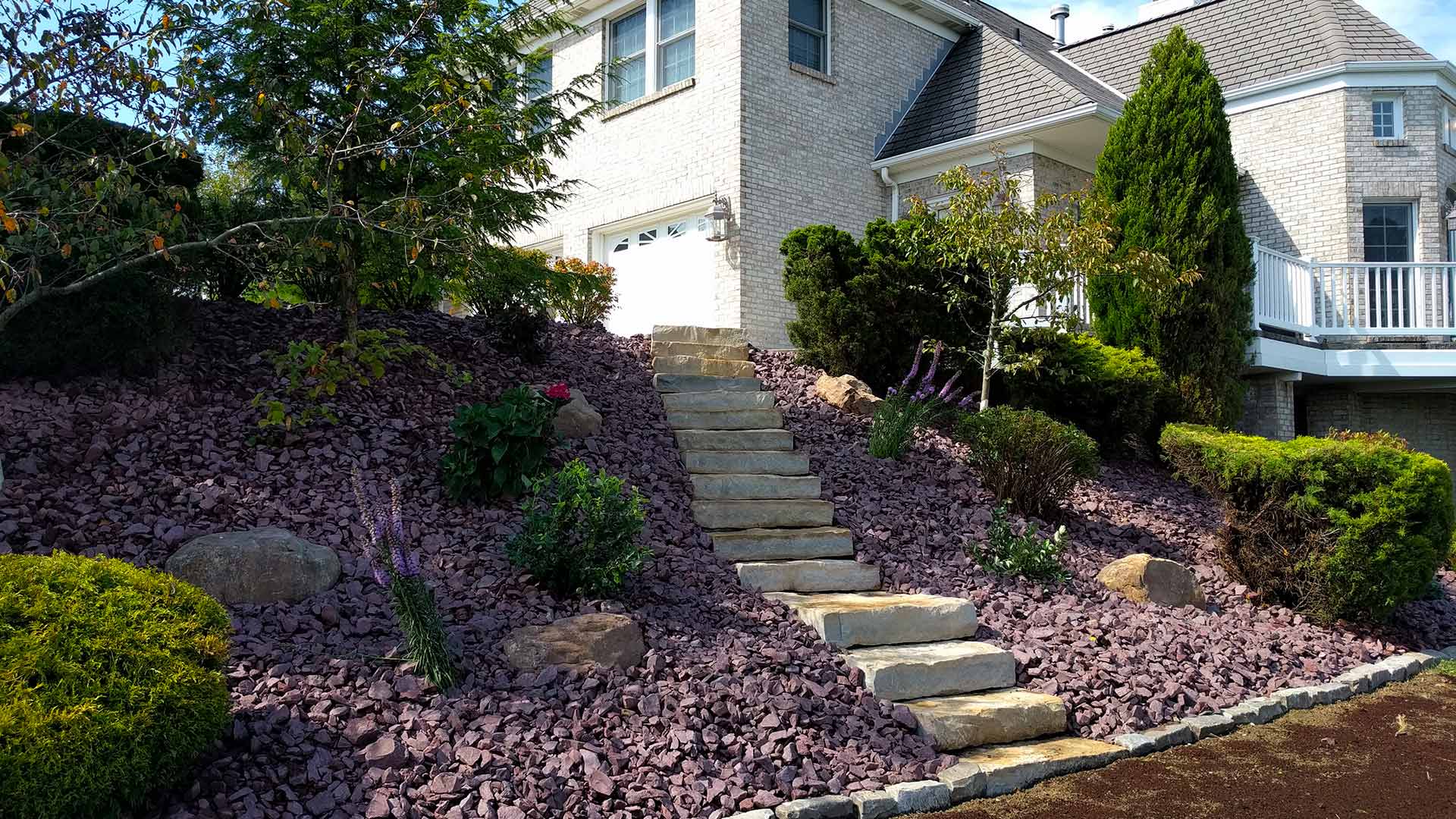 Steps surrounded by stone