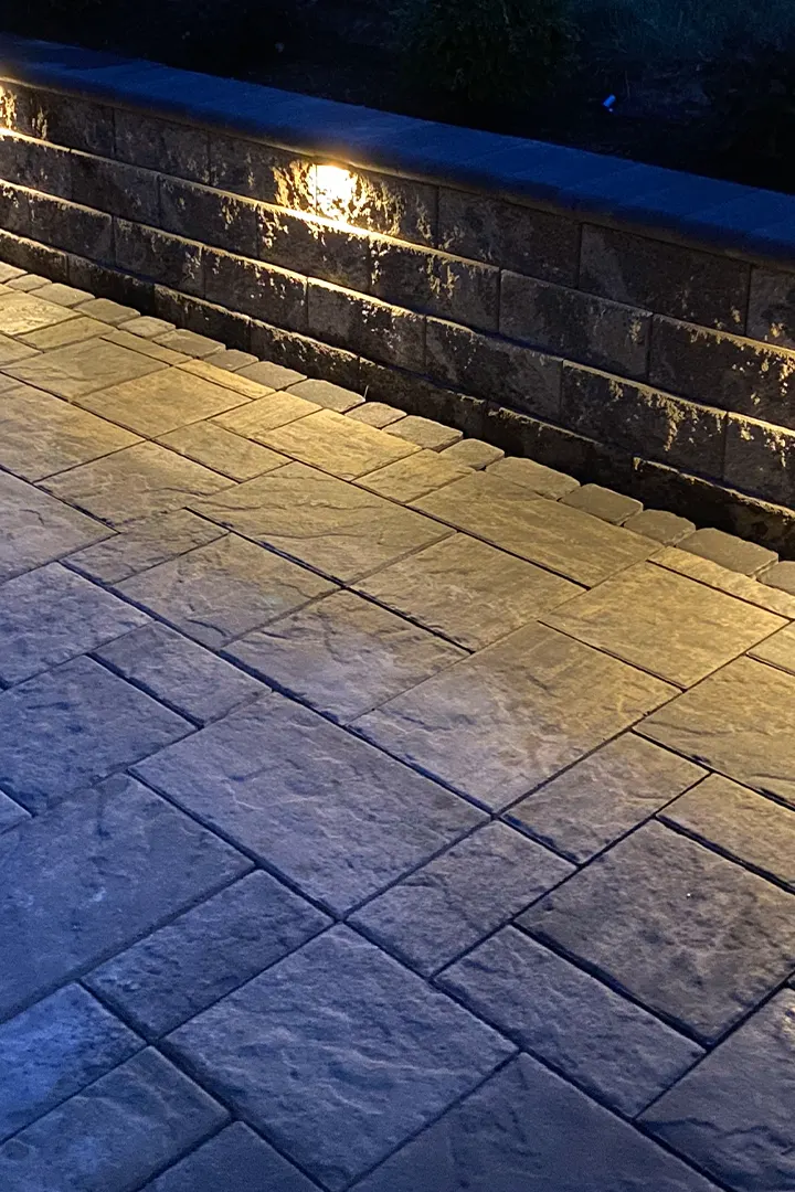 Outdoor landscape lighting on a Pittsburgh home