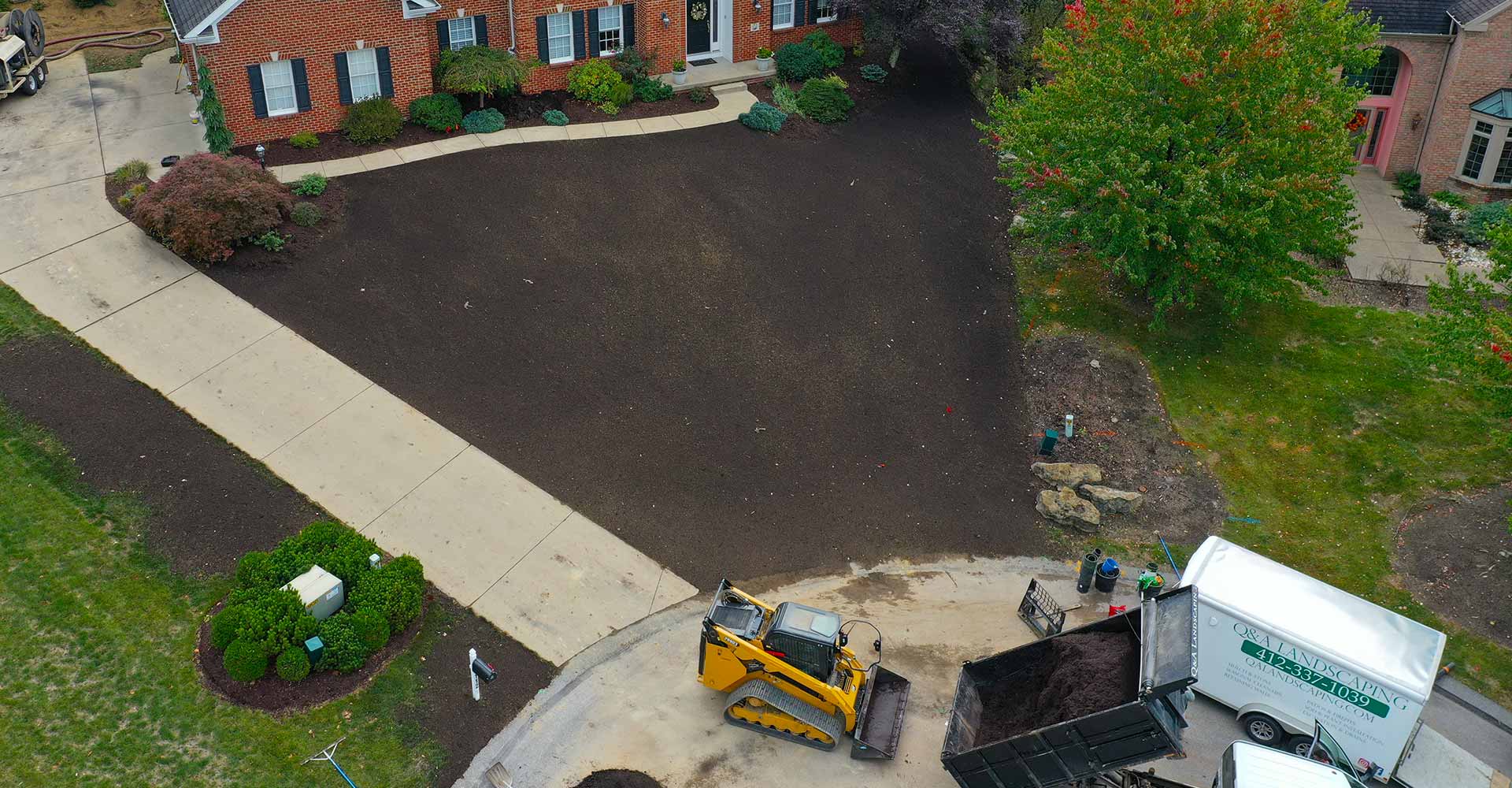 Lawn installation on a hill