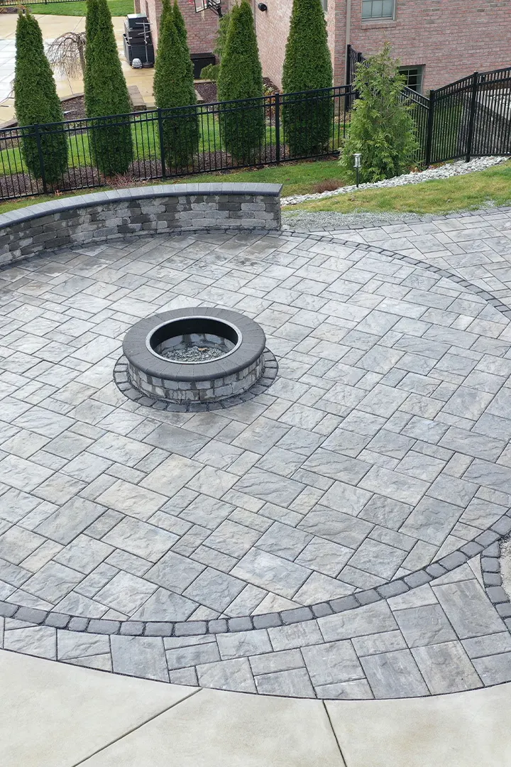 Patio firepit installation in Pittsburgh