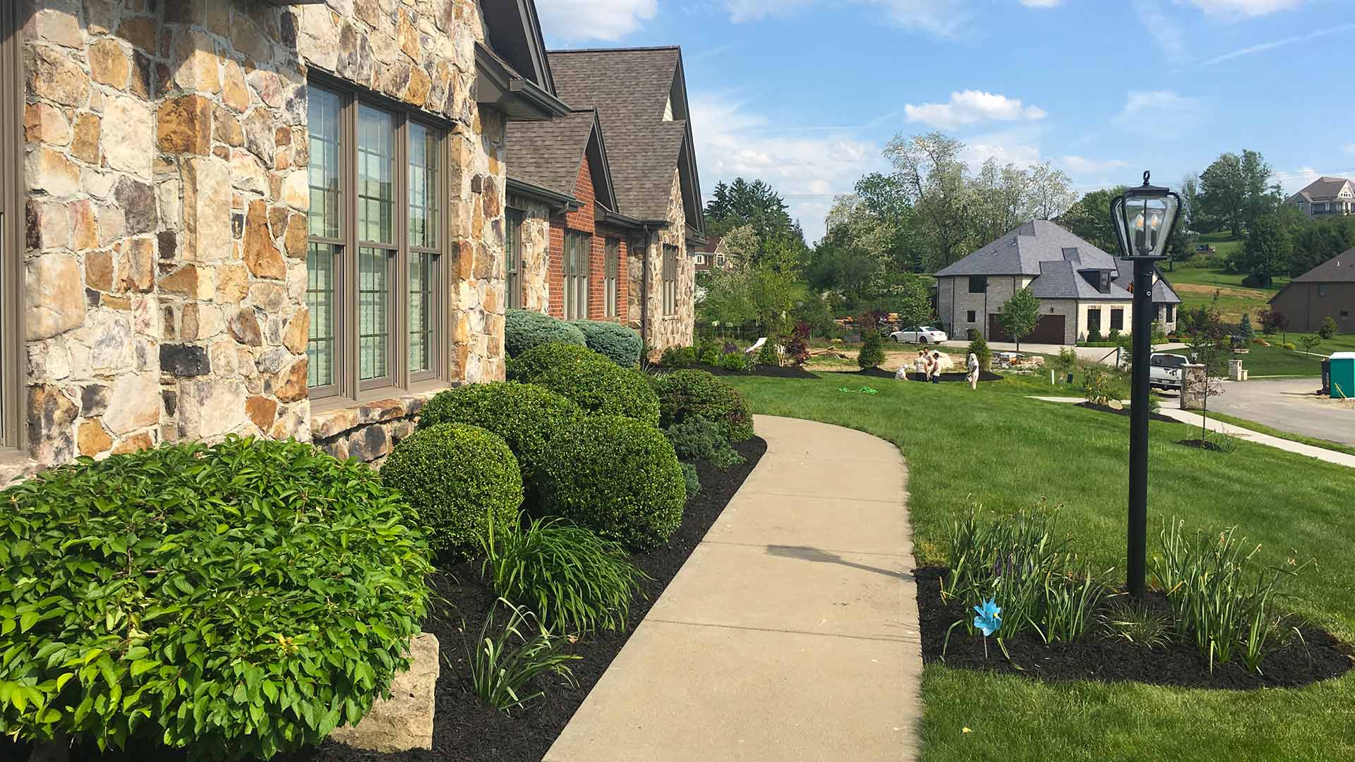 a clean path and shrub trimming