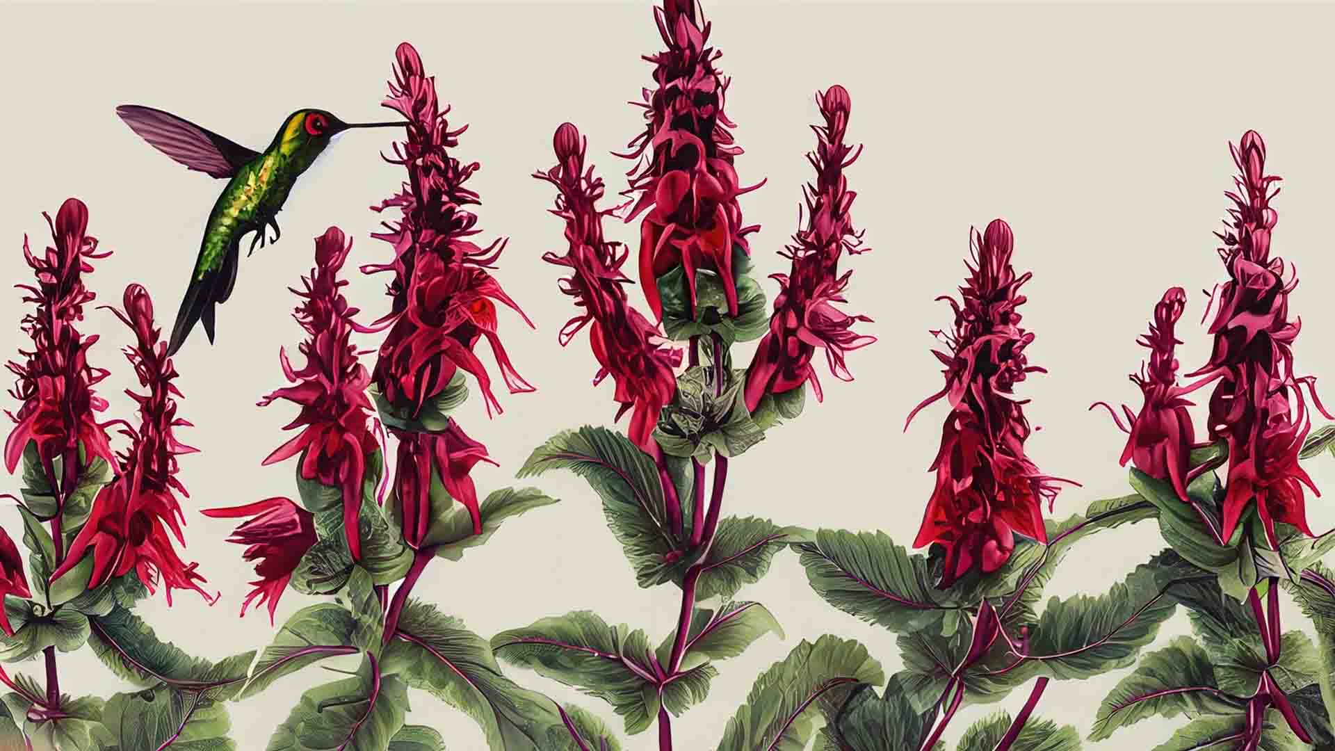 Bee balm illustration