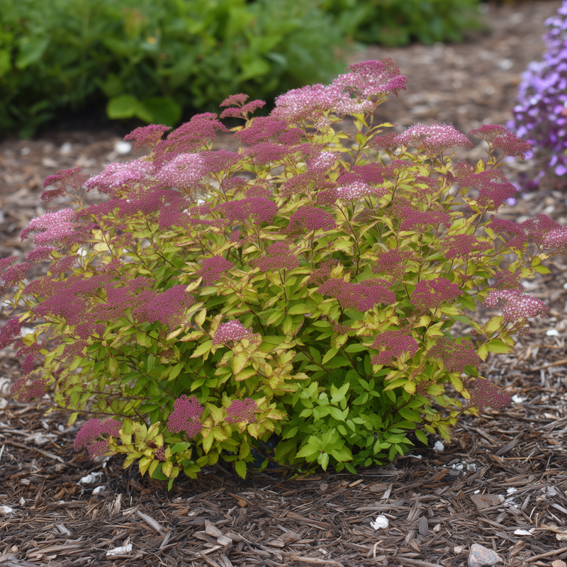 Spirea shrub in bloom