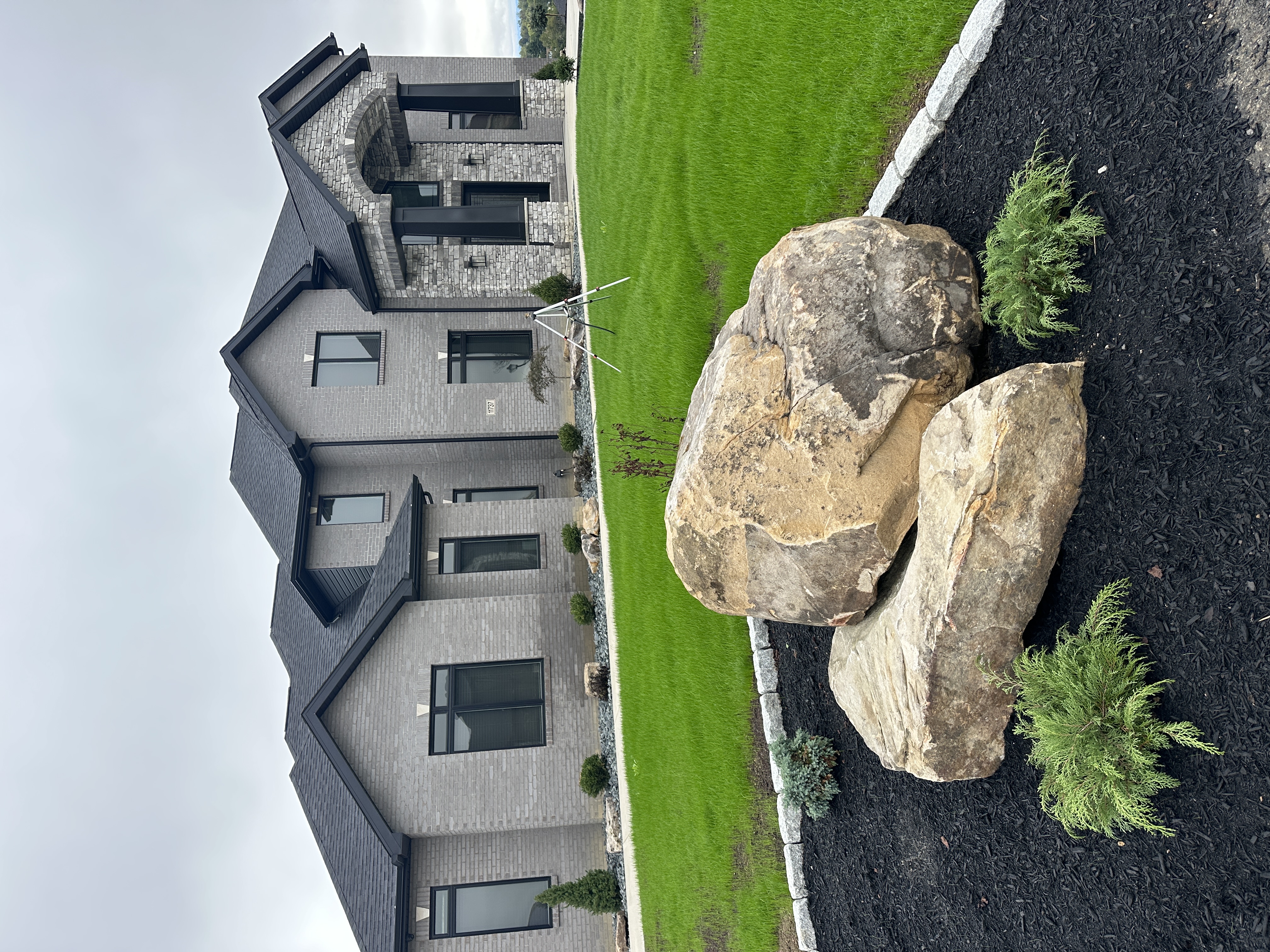 New lawn installation and landscaping at North Huntingdon home