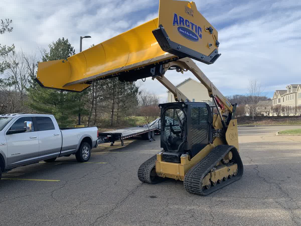 Snow removal in commercial parking lot